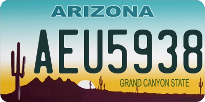 AZ license plate AEU5938