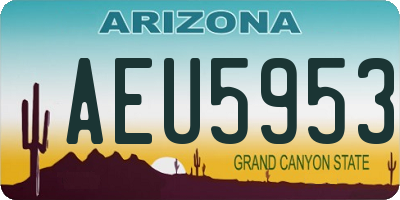 AZ license plate AEU5953