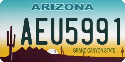 AZ license plate AEU5991