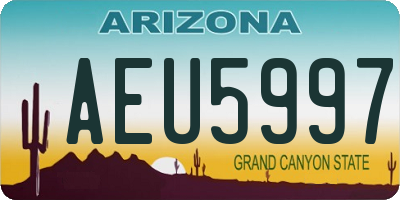 AZ license plate AEU5997