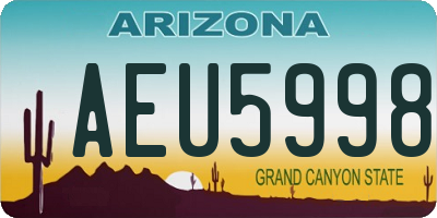 AZ license plate AEU5998