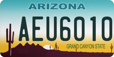 AZ license plate AEU6010