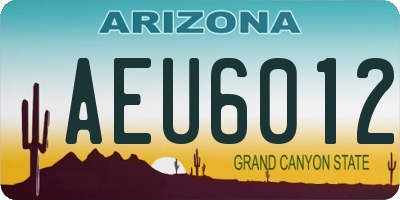 AZ license plate AEU6012