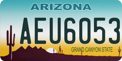 AZ license plate AEU6053