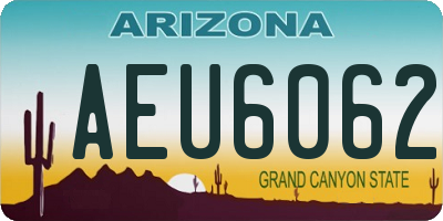 AZ license plate AEU6062