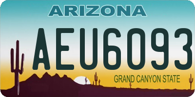AZ license plate AEU6093