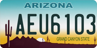AZ license plate AEU6103