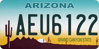 AZ license plate AEU6122