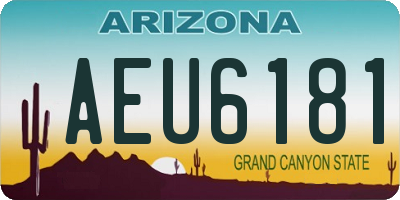 AZ license plate AEU6181