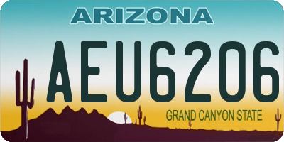 AZ license plate AEU6206