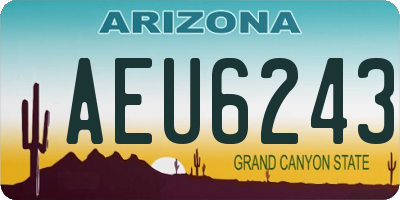 AZ license plate AEU6243