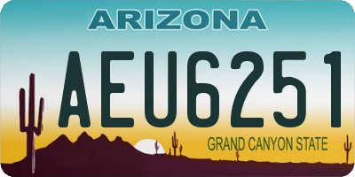 AZ license plate AEU6251