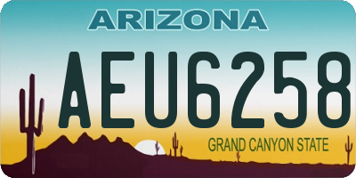 AZ license plate AEU6258