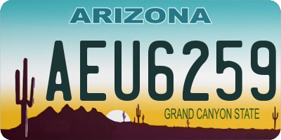 AZ license plate AEU6259