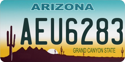 AZ license plate AEU6283