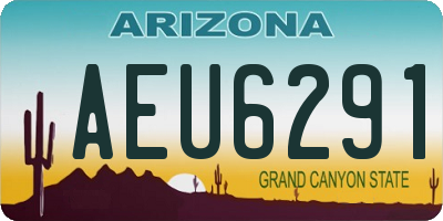 AZ license plate AEU6291
