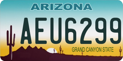 AZ license plate AEU6299