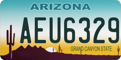 AZ license plate AEU6329