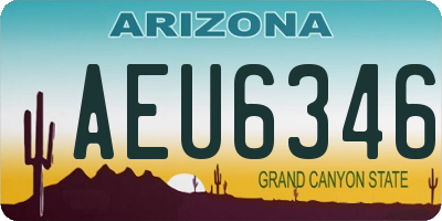 AZ license plate AEU6346