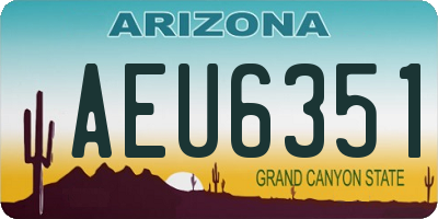 AZ license plate AEU6351