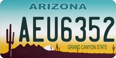 AZ license plate AEU6352