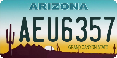 AZ license plate AEU6357