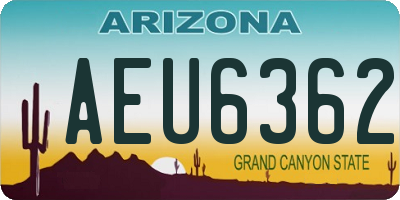 AZ license plate AEU6362
