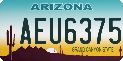 AZ license plate AEU6375