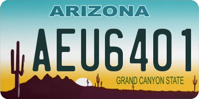 AZ license plate AEU6401