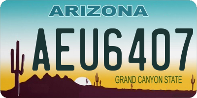 AZ license plate AEU6407