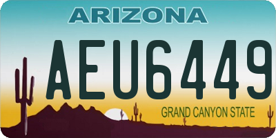 AZ license plate AEU6449