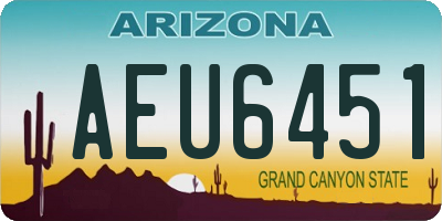 AZ license plate AEU6451