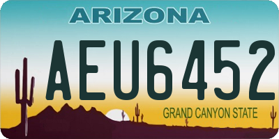 AZ license plate AEU6452