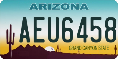 AZ license plate AEU6458