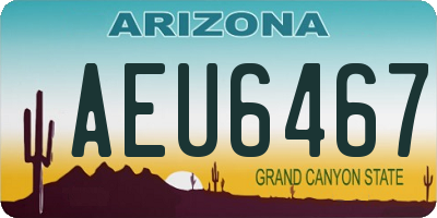 AZ license plate AEU6467