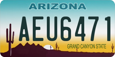 AZ license plate AEU6471