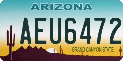 AZ license plate AEU6472