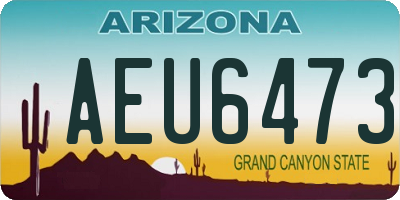 AZ license plate AEU6473