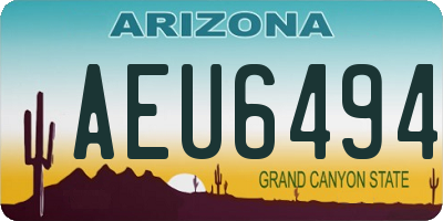 AZ license plate AEU6494