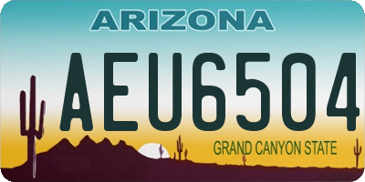 AZ license plate AEU6504