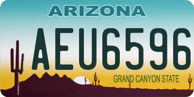AZ license plate AEU6596