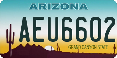 AZ license plate AEU6602