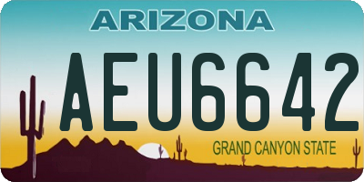 AZ license plate AEU6642