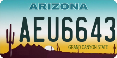 AZ license plate AEU6643