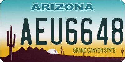 AZ license plate AEU6648