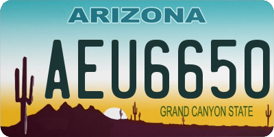 AZ license plate AEU6650