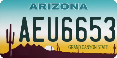 AZ license plate AEU6653