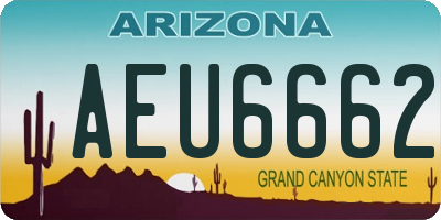 AZ license plate AEU6662