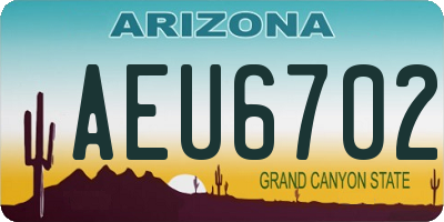 AZ license plate AEU6702