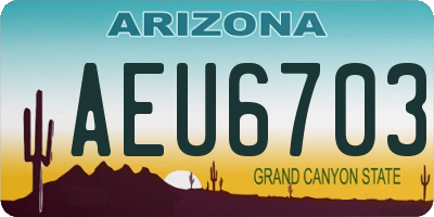 AZ license plate AEU6703